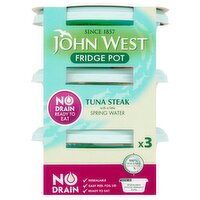 John West No Drain Fridge Pot Tuna Steak with a Little Spring Water 3 x 110g