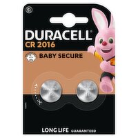Duracell Specialty 2016 Lithium Coin Battery 3V, pack of 2 (DL2016/CR2016)