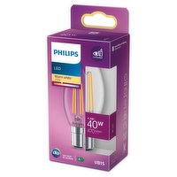 Philips LED Clear B15 Small Bayonet Cap 4.3W (40 Equivalent) Non-Dimmable Warm White Single Pack