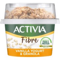 Activia Vanilla & Granola Low Fat Gut Health Yoghurt Breakfast Pot with Spoon 165g