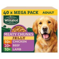 WINALOT Meaty Chunks Mixed in Jelly Wet Dog Food 40x100g