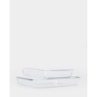 Pyrex Set Of 2 Roasters Clear