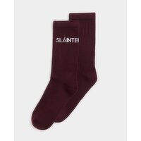 Women's Irish Slogan Long Tube Socks Burgundy 4-8