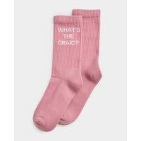 Women's Irish Slogan Long Tube Socks Dusty-Pink 4-8