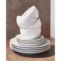 12-Piece Porcelain Dinnerware Set White
