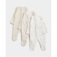 Baby Sleepsuit - Pack Of 3 Brown Newborn