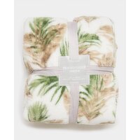 Printed Fleece Throw Natural 