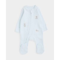 Waffle Bear Two-Way-Zip Sleepsuit Light-Blue 0-3 Mths