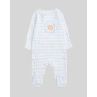 Little Brother Cotton Two-Way-Zip Sleepsuit Light-Blue 0-3 Mths