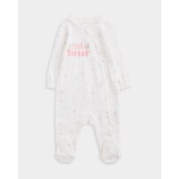 Little Sister Cotton Snap Button Sleepsuit Light-Pink 3-6 Mths