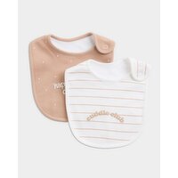 Cuddle Club Bibs - Pack Of 2 Beige
