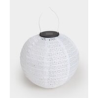 Solar Hanging Mosaic Lantern White