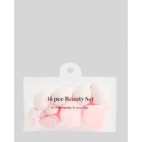 Beauty Sponge Set - 16 Pieces Pink
