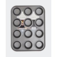 12-Cup Non-Stick Muffin Tin Black-Grey