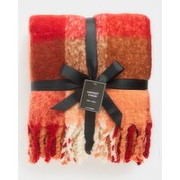 Harvest Faux Mohair Throw Orange
