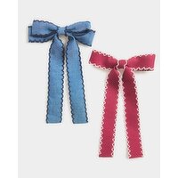 Bow Hair Clips - Pack Of 2 Multi