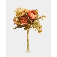 Mixed Faux Flower Bunch Orange