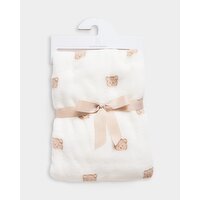 Teddy Printed Blanket Beige