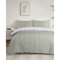 Block Stripe Complete Bed Set Green Double
