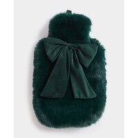 Luxury Bow Hot Water Bottle Dark-Green