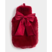Luxury Bow Hot Water Bottle Red