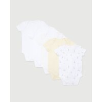 Pure Cotton Bodysuit - Pack Of 5 (Newborn-3 Years) Yellow 0-3 Mths