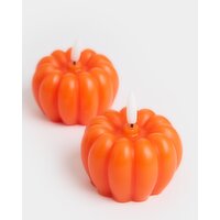 Flameless Pumpkin Candles - Pack Of 2 Orange