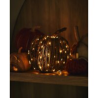 Rattan Pumpkin With LED Lights Natural