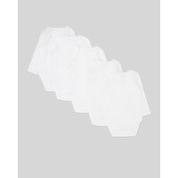 Long-Sleeved Bodysuits - Pack Of 5 - White 12-18 Mths
