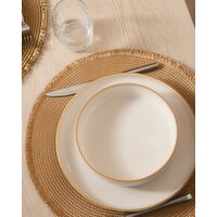 Round Placemat With Fringe Edge Natural 