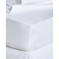 Luxury Percale Fitted Sheet 180 Thread Count - Double White Double