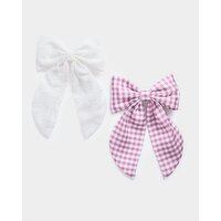 Bow Hair Clips - Pack Of 2 Multi