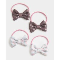 Bow Hair Bobbins - Pack Of 4 Multi 