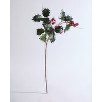Holly & Berry Stem Green 