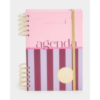 Spiral 18 Month Daily Agenda Pink 