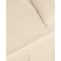 Non Iron Percale Flat Sheet 180 Thread Count Cream Single