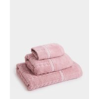 Izzy Jacquard Sage Bath Towel Pink Bath