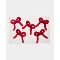 Christmas Bow Bath Mat Cream