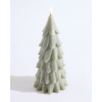 Flameless Frosted Tree Candle Green 