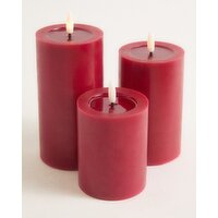 Flameless Red Candles - Pack Of 3 Red