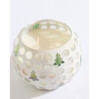 Mosaic Tree Candle White 