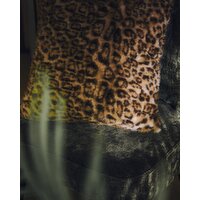 Leopard Print Faux Fur Cushion Multi 