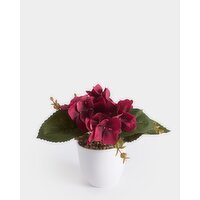 Small Potted Faux Plant Burgundy