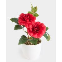 Small Potted Faux Plant Red