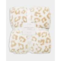 Printed Fleece Throw Beige 