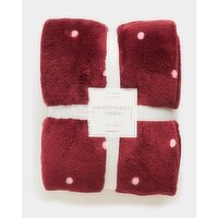 Printed Fleece Throw Berry