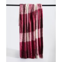 Sherpa Lined Fleece Christmas Throw Red