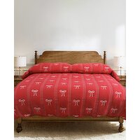 Bow Quilted Throw Red