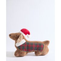 Dachshund Christmas Cushion Beige