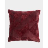 Padded Jacquard Cushion Burgundy 45cm X 45cm